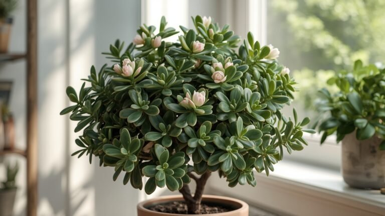 arbre de jade fleuri