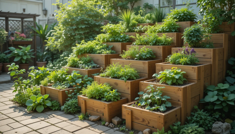 Potager carré escalier
