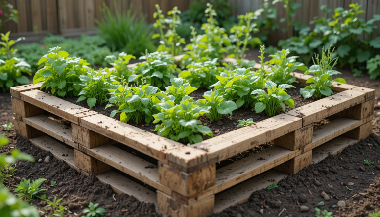 Carre potager en palettes