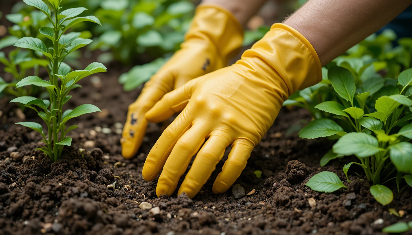 gants de jardin en latex