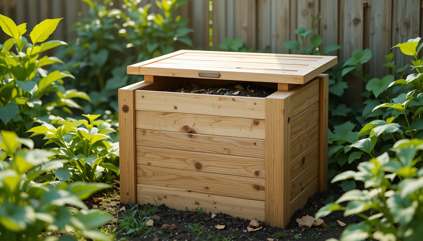 petit composteur en bois